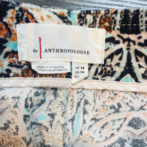 Anthropologie Velvet Pant Boho Printed Cargo Pant (10/M) - Picture 2 of 8